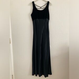 Vintage 90s Black Strappy Slip Dress Velvet Y2K Whimsigoth Hoco NWT Deadstock